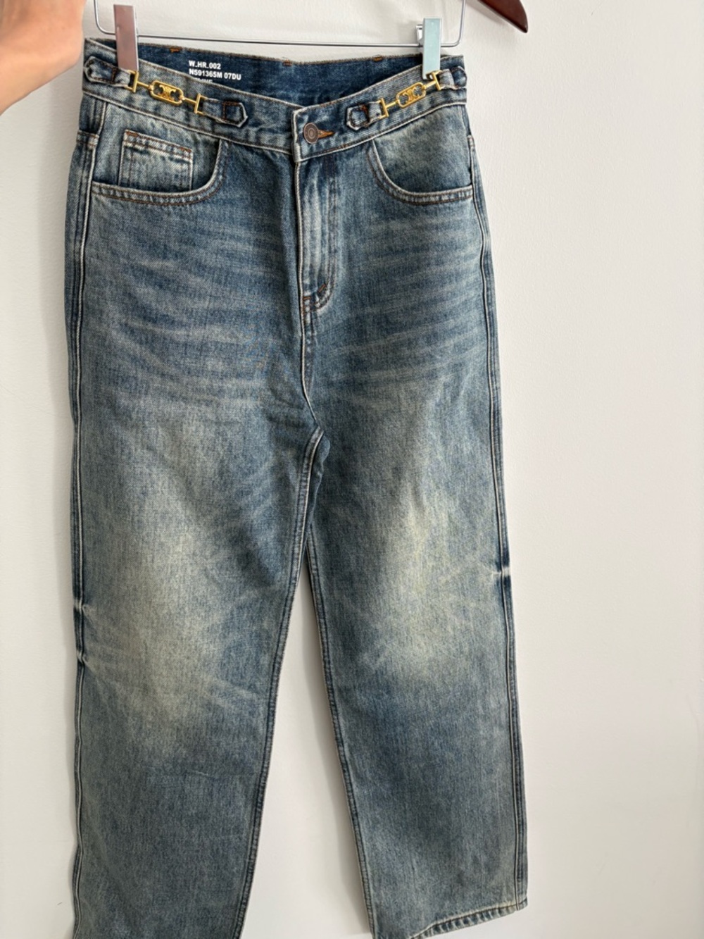 Celine High Rise Wide Leg Jeans Size M Blue Medium Wash by Hedi Slimane Waist 27 - Picture 10 of 14